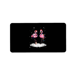 Flamingo Julgran Santa Hat Light Adressetikett