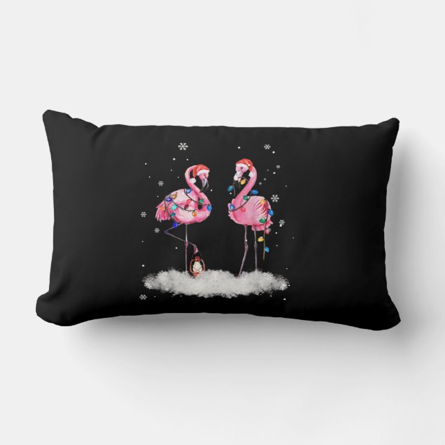 Flamingo Julgran Santa Hat Light Lumbarkudde (Framsida)
