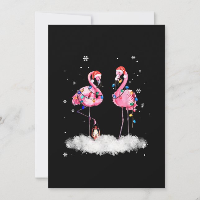 Flamingo Julgran Santa Hat Light Spara Datumet (Framsida)