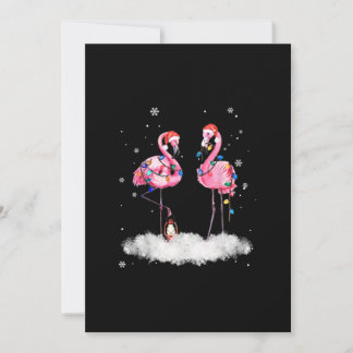 Flamingo julgran Santa hatt lampa Julkort