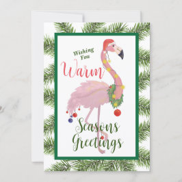 Flamingo Julhälsningar Platt Julkort Inbjudningar