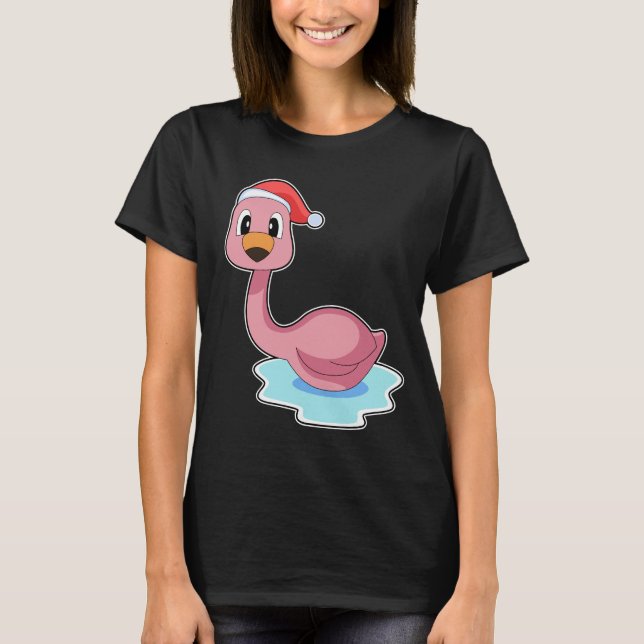 Flamingo julhatt t shirt (Framsida)