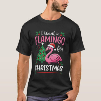 Flamingo julönskan tropisk semester t shirt