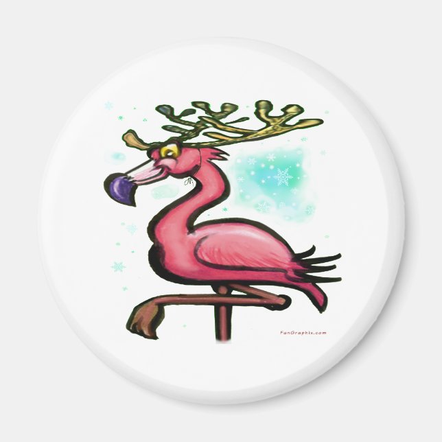 Flamingo julrenar magnet (Framsidan)