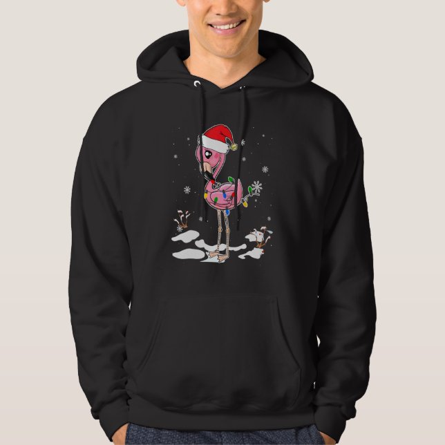 Flamingo jultomten Hat Flamingo Ljus Julafton Hoodie (Framsida)
