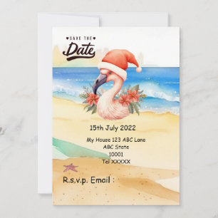 Flamingo Jultomten jul i juli Inbjudningar