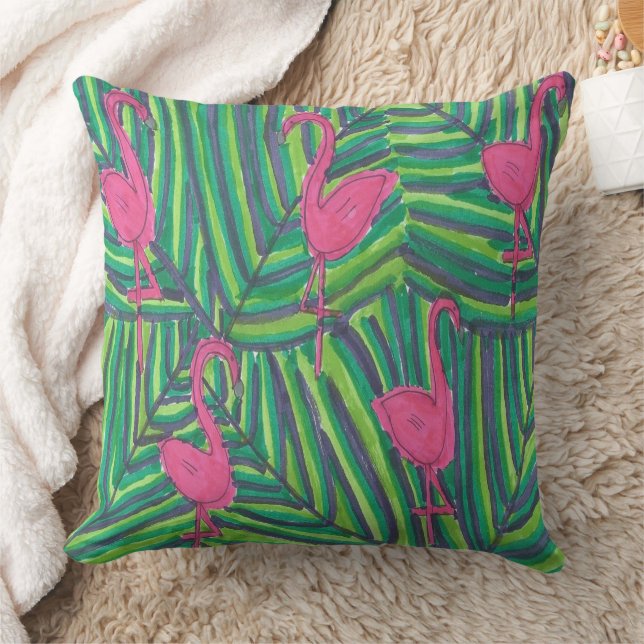 Flamingo Jungle Vibe Kudde (Filt)