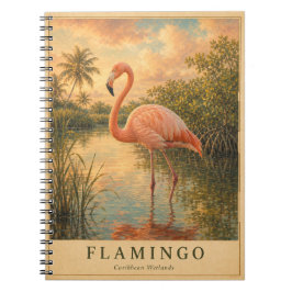 Flamingo Karibiska våtmarker VINTAGE Anteckningsbok