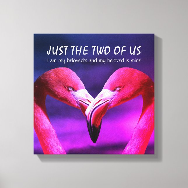 Flamingo | KÄRLEK | ENDAST TVÅ AV OSS | Christian Canvastryck (Framsida)