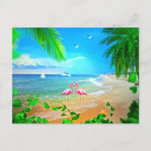 Flamingo Kärlek Helgdag Card Helg Vykort