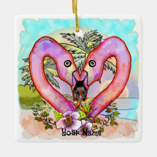 Flamingo Kärlek Julgransprydnad Keramik