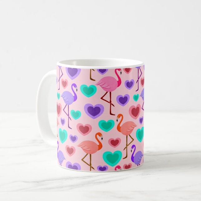 Flamingo kärlek kaffemugg (Framsida vänster)