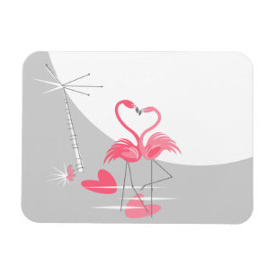 Flamingo Kärlek Large Måne, flexibelt magnetlandsk Magnet