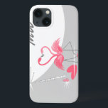 Flamingo Kärlek Large Måne Monogram IPad-fall<br><div class="desc">Ett par rosa flamingos med nacke böjd för att bilda en hjärtform i havet på en månbelyst strand. En snyggt, romantisk design med en reflekterande beröring skapat i ett rosa-, grått- och vitt färg-schema med färg-förändringsbakgrund. Ett anpassade som du kan anpassa med egen text, bilder och egna idéer. En originalbild...</div>