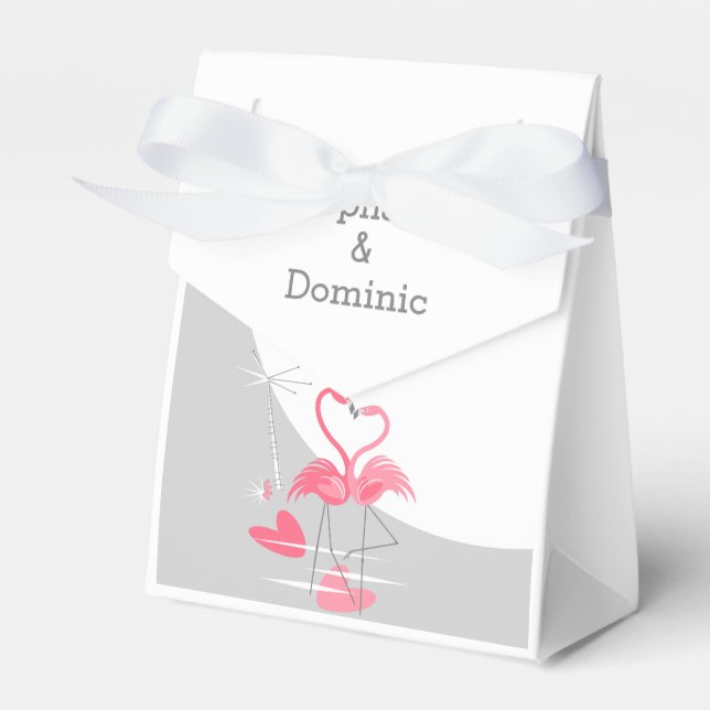 Flamingo Kärlek Large Måne Namn-förmånslådan tält Presentaskar (Framsidan Sidan)