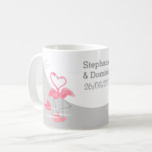 Flamingo Kärlek Large Måne Namn mugg