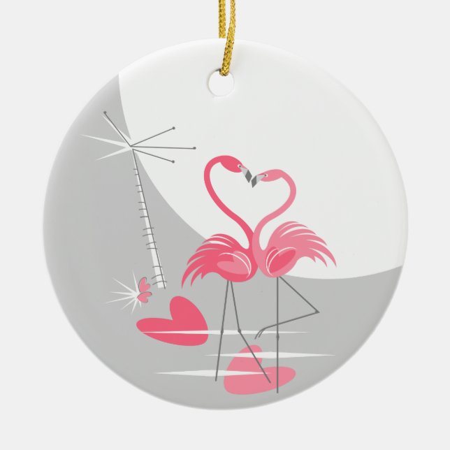 Flamingo Kärlek Large Måne ornament text runt (Framsidan)