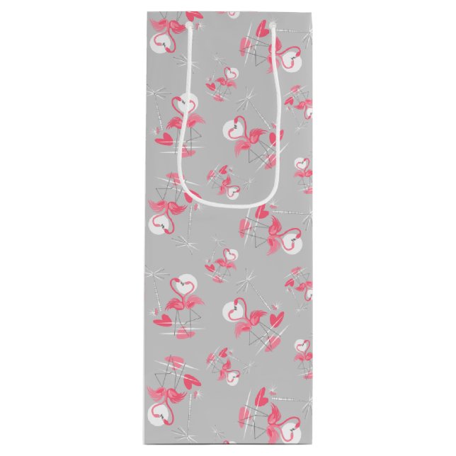 Flamingo Kärlek Multi presentpåse vin (Framsidan)