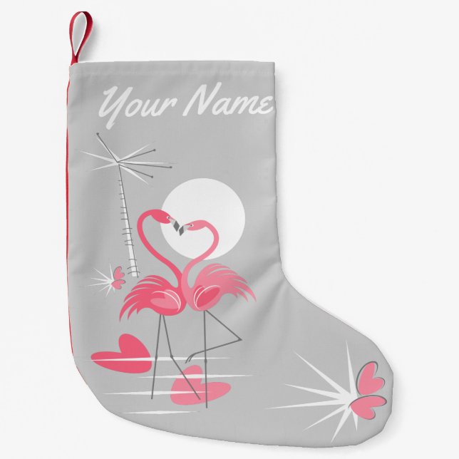 Flamingo Kärlek Namn, ensidig lagring Liten Julstrumpa (Framsidan)
