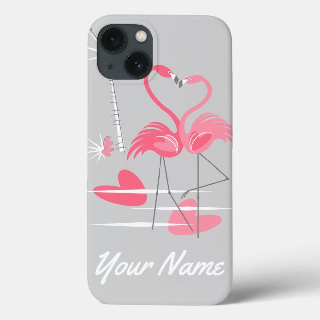 Flamingo Kärlek Namn IPad Mini fodral (Baksida)