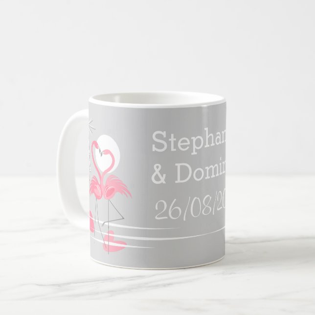 Flamingo Kärlek Namn mugg (Framsida vänster)