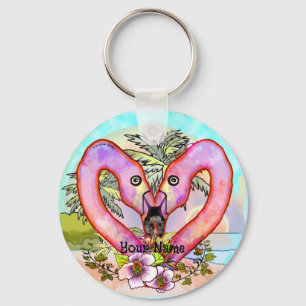 Flamingo Kärlek Nyckelring