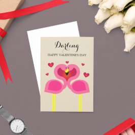 Flamingo Kärlek Personlig Valentines day-kort Helgkort