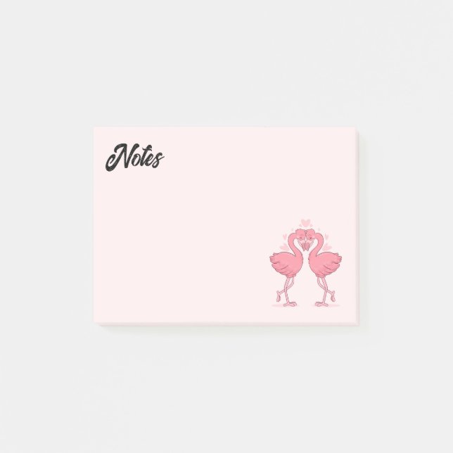 Flamingo Kärlek Post-it Notes (Framsida)