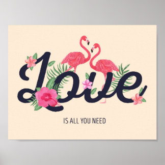 Flamingo Kärlek Poster