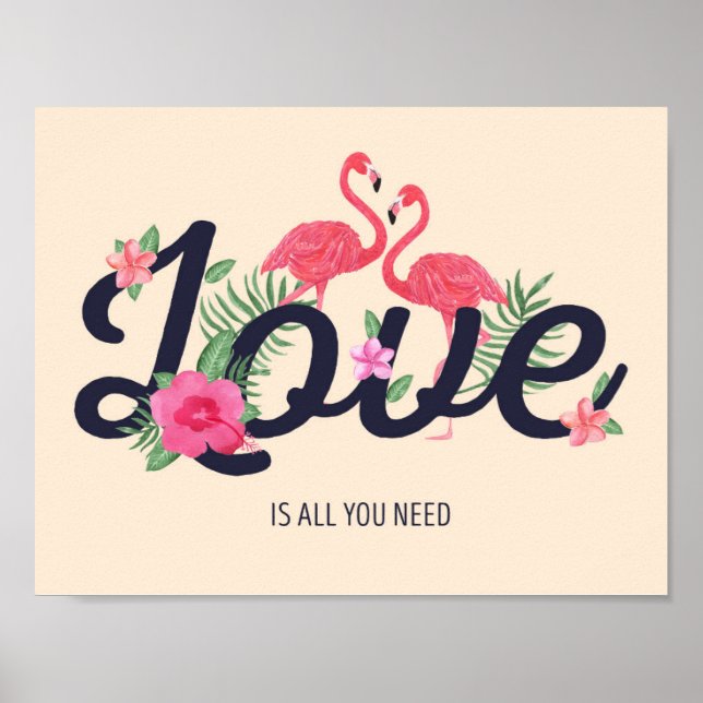 Flamingo Kärlek Poster (Framsidan)