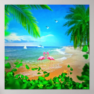 Flamingo Kärlek Poster