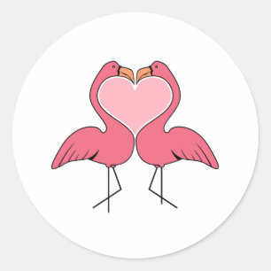 Flamingo Kärlek Runt Klistermärke