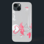 Flamingo Kärlek Side Namn IPad Mini-vågrät<br><div class="desc">Ett par rosa flamingos med nacke böjd för att bilda en hjärtform i havet på en månbelyst strand. En snyggt, romantisk design med en reflekterande beröring skapat i ett rosa-, grått- och vitt färg-schema med färg-förändringsbakgrund. Ett anpassade som du kan anpassa med egen text, bilder och egna idéer. En originalbild...</div>
