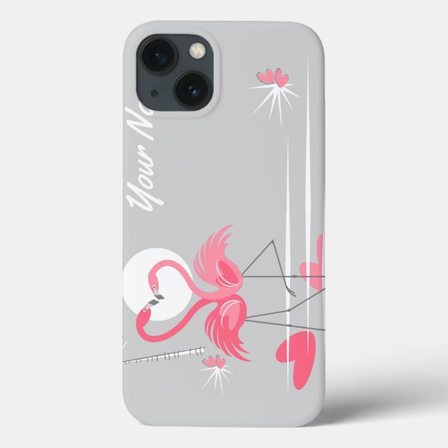 Flamingo Kärlek Side Namn IPad Mini-vågrät (Baksida)