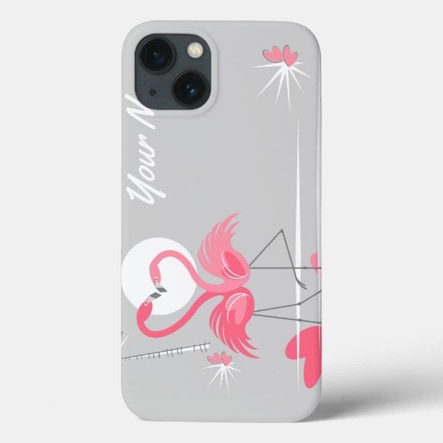 Flamingo Kärlek Side Namn IPad-vågrät (Baksida)