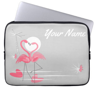Flamingo Kärlek Side Namn laptop sleeve 13 tum