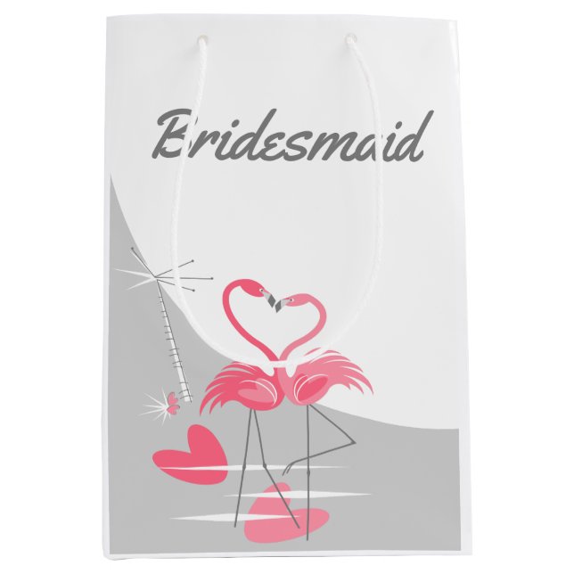 Flamingo Kärlek Stor Måne Brudtärna medium (Framsidan)