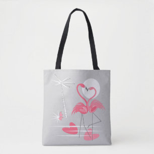 Flamingo Kärlek tote bag multi back Tygkasse