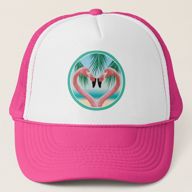 Flamingo Kärlek (Tropical Valentine) Keps (Framsida)