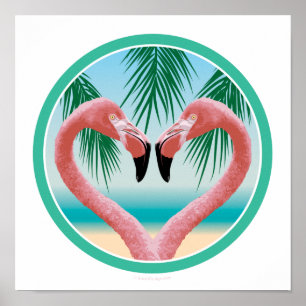 Flamingo Kärlek (Tropical Valentine) Poster