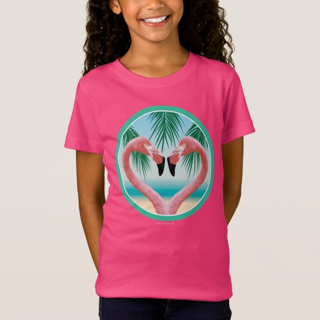 Flamingo Kärlek (Tropical Valentine) T Shirt (Framsida)