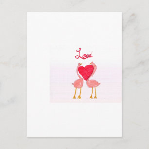 Flamingo Kärlek Vykort