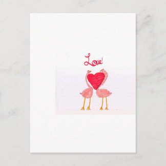 Flamingo Kärlek Vykort