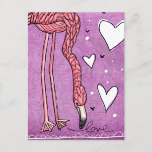 flamingo kärlek vykort