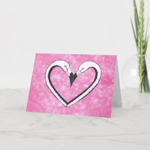 Flamingo Kiss Heart, kärlek-gåvor Helgkort