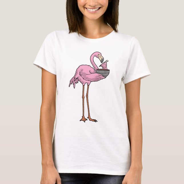 Flamingo Kokar Ramen Matlagning T Shirt (Framsida)