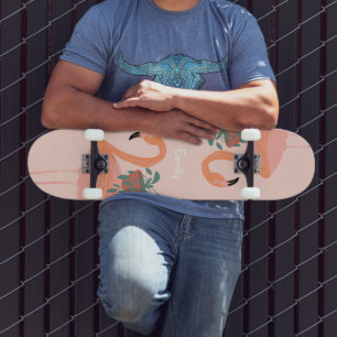 Flamingo Krukväxt Konst Skateboard