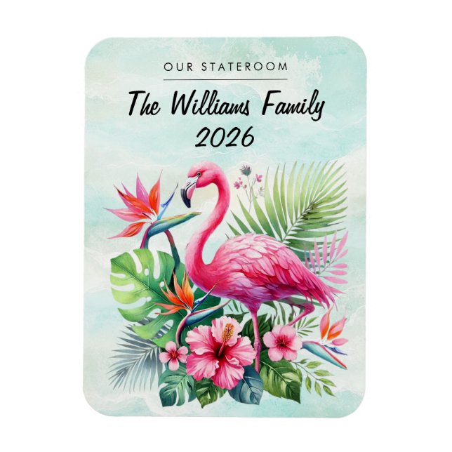 Flamingo kryssningsfartyg hyttrum inredning magnet (Vertikal)