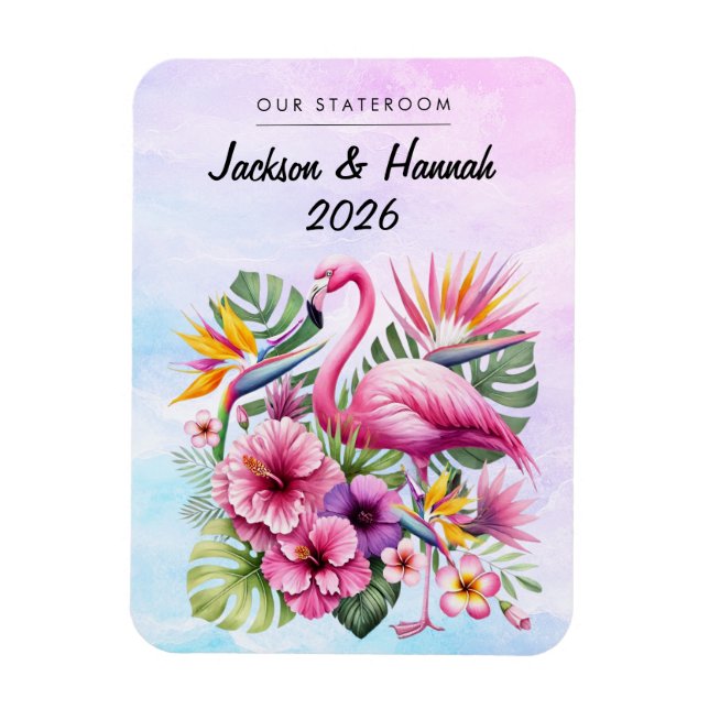 Flamingo kryssningsfartyg hyttrum inredning magnet (Vertikal)
