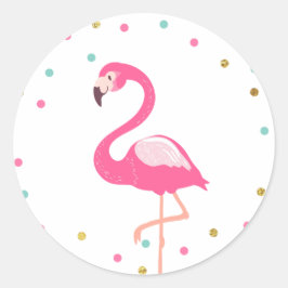 Flamingo-kuvert etikett Tropical Label